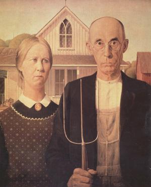 Grant Wood American Gothic (nn03) oil painting picture